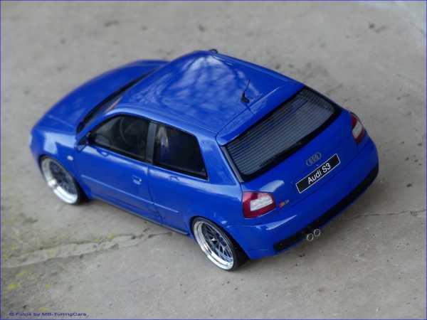 1:18 Audi S3 Typ 8L Facelift 2001-2003 NARGOBLAU + BBS LM = OVP